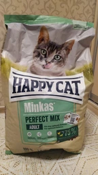 Happy Cat (Хэппи Кэт) Minkas Perfect Mix - Сухой корм с курицей, рыбой и ягненком для взрослых кошек, 10 кг фото от покупателей 2