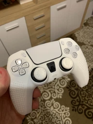 Силіконовий чохол для джойстика PS5 Dualsense камуфляжний (чорно-синій) + в подарунок накладки на стіки фото від покупців 18