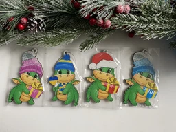 Новорічна дерев'яна ялинкова іграшка "Коник з ананасом" 10х6,5х0,5 см Коричневий (60005)
