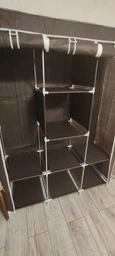 Складной каркасный тканевый шкаф Storage Wardrobe «88130 brown», шкаф на три секции 130х45х175 см Коричневый легко собирается и отлично экономит пространство