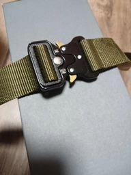Ремінь тактичний Assault Belt з металевою пряжкою 125 см Зелений фото від покупців 1