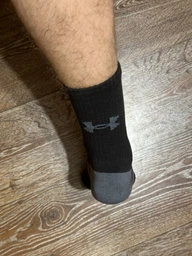 Носки Under Armour Ua Performance Cotton 3P Mid M Чорний 1379530-001 фото от покупателей 1