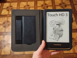 Чохол PocketBook 632 Touch HD 3 чорний з ремінцем для руки та підставкою чорний – обкладинка на Покетбук (7706797)
