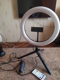 Кольцевая USB LED лампа Puluz PKT3082B 10" + настольный штатив