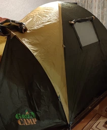Намет 4-місний туристичний GreenCamp GC1004 з тамбуром, кемпінгова палатка для відпочинку та походів, сімейний сірий