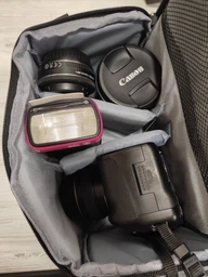 Фото сумка для Canon EOS Nikon Sony Olympus Кенон Никон Олімпус Соні універсальна протиударний колір сірий з чорним (IBF037SB) фото від покупців 2