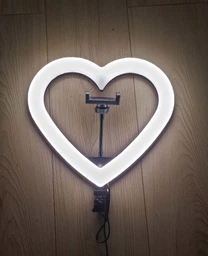 Кольцевая светодиодная лампа в форме сердца LED RGB JM33-13 штатив и селфи блютуз пульт Набор блогера кольцо на 33 см от USB
