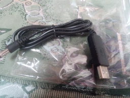 Кабель для работы роутера от павербанка - повышающий переходник USB с 5V на 12V DC 5.5x2.1mm (10080)