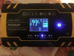 Зарядное устройство для автомобильного аккумулятора Foxsur 12V-24V 8A Желтый FBC122408D фото от покупателей 15