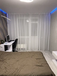 Комплект тюлей Креп Шелк Lux Portiery 200х250 - 2 шт Белый (TЕ1111) фото от покупателей 2