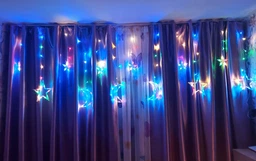 Гірлянда світлодіодна штора Зірки Місяць 138 led, 2.5м ширина, мульти колір фото від покупців 4