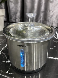 Поилка - фонтан для кошек и собак NPET WF210 1.5 л нержавеющая сталь и подсветка (00996)