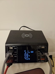 Настільний зарядний пристрій ASOMETECH 100W багатофункціональна 8-портова+Бездротова QI зарядка LED дисплей Швидка зарядка QC3.0 PD3.0