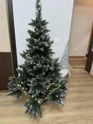 Елка искусственная "Элитная" пышная густая с шишками, 150 см, с подставкой, в коробке фото от покупателей 1
