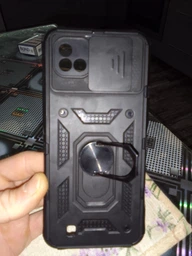 Противоударный чехол Defense Ring для Realme C11 2021 с кольцом Черный