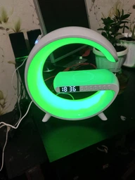 Настольная смарт лампа ночник G-smart G11 RGB Rainbow Light-Wireless с Bluetooth колонкой беспроводная зарядка FM радио чёрный фото от покупателей 3