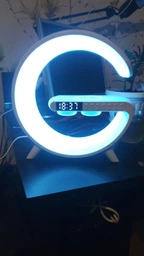 Настольная смарт лампа ночник G-smart G11 RGB Rainbow Light-Wireless с Bluetooth колонкой беспроводная зарядка FM радио чёрный фото от покупателей 2