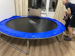 Батут Funfit 8ft (252 см) синий с внешней сеткой и лестницей: до 120 кг, для детей, взрослых, дачи, улицы фото от покупателей 16