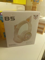 Дитячі ігрові бездротові навушники Onikuma B5 c RGB підсвічуванням та вбудованим мікрофоном Бежевий фото від покупців 2