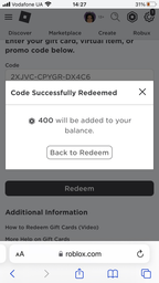 Карта пополнения Roblox Gift Card на 400 ROBUX | 5$ (USD) фото от покупателей 1