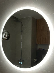 LED-зеркало 70x70см, с двумя сенсорами и подогревом, модель Amor (Amor56) фото от покупателей 1