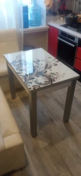 Стол обеденный раскладной Fusion furniture Марсель 90х60 Серый/Стекло УФ 16 305 (10000207)