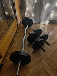 Набор WCG штанга и гантели 36 кг — W-гриф 120 см Ø28 и 2 гантельных 45 см Ø30 фото от покупателей 2