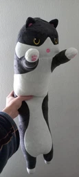 Мягкая игрушка обнимашка Кот батон 70 см My Kigu Плюшевый Черный (9011)