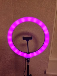Кольцевая светодиодная цветная лампа RGB LED MJ30 Набор блогера селфи кольцо со штативом Мультиколор 30 см фото от покупателей 17
