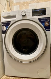 Стиральная машина Beko B3WFU 5723 W, фронтальная, узкая, 49 см, 7 кг, 1200 об/мин, C/A/B, 15 программ, инвертор, пар, дисплей, белый с белым люком фото от покупателей 9