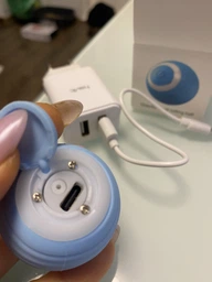 Умный автоматический мячик для животных Smart-игрушка с USB-зарядкой в комплекте (голубой)
