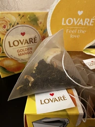 Зеленый китайский чай Lovare Golden Mango в пирамидках 15 шт по 2г