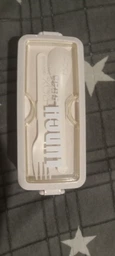 Ланч бокс на 2 уровня с эко пластика ложкой/вилкой и разделителем 750 мл Eco LUNCH бежевый (LB-103714) фото от покупателей 4