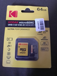 Карта памяти microSDXC Kodak U3 A1 V30 Class 10 256Gb с адаптером