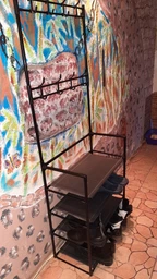 Вішалка для одягу и для взуття New simple floor clothes rack Білий в передпокій з полицям (IS33) фото від покупців 1