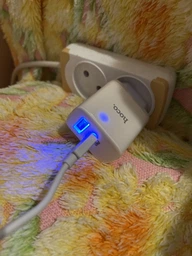 Швидка зарядка для iPhone 8/X/11/12/13/14 Комплект Кабель Type-C Lighting Блок живлення USB-C (Type-C) + USB Hoco 18W White фото від покупців 11
