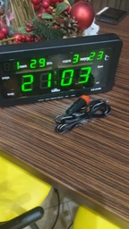 Часы настольные Caixing CX-2158 с зеленой подсветкой серебристые