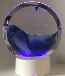 Нічник 3D хиткі піски з Led підсвічуванням 7 режимів синій пісок