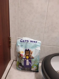 Белый бентонитовый наполнитель с ароматом лаванды Cat's Way 10 л фото от покупателей 1