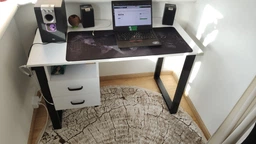 Письменный стол с ящиками Ferrum-decor Оскар 750x1400x600 металл Черный ДСП Белое 16 мм (OSK0022)