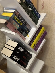 Полка для книг в форме дерева, напольная полка для дома из ДСП, Бетон, P-33BT