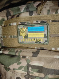 Шеврон с флагом и гербом Украины на пикселе 8см*5см, тактический прапор UKRAINE, шеврон/нашивка с липучкой ЗСУ