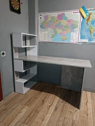 Письменный стол для ноутбука с полками слева 1416x1226x600 мм Дуб сонома (mst-24-sn) фото от покупателей 2