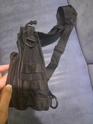 Тактична сумка, посилена чоловіча сумка, рюкзак, тактична стропа. Колір чорний фото від покупців 3