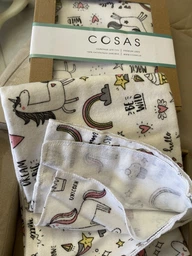 Пеленка байка Cosas UNICORN & SWEETS Бязь 80х100 см Голубой