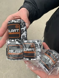 Бинты боксерские 4456R-118 EVERLAST 3м пара хлопок с эластаном черный/белый принт фото от покупателей 1