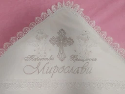 Именная Крыжма пледик с метрикой 90х90см фото от покупателей 6