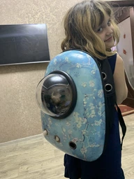 Рюкзак для переноски кошек и собак с иллюминатором CosmoPet Сакура фото от покупателей 6