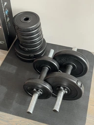 Коврик под гири, гантели, штангу, блины, гриф EVAPUZZLE Hard 60х60 см