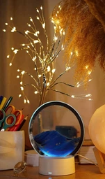 Ночник 3D зыбучие пески с Led подсветкой 7 режимов синий песок фото от покупателей 13